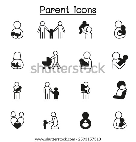 Parent and Family  set vector illustration graphic design