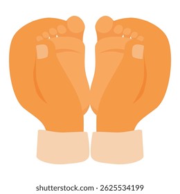 Parent gently cradling newborn baby's feet in hands, showing love, care, and connection in heartwarming family moment