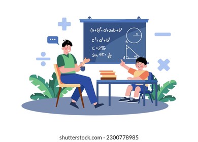 A Parent Helps Their Child With Their Math Homework