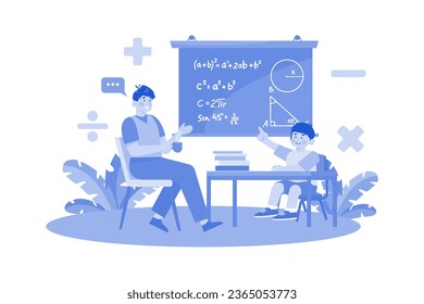 A Parent Helps Their Child With Their Math Homework