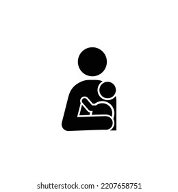 Parent holding baby portrait icon vector. Baby changing room symbol pictogram.