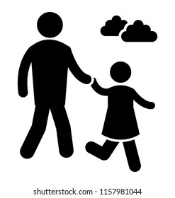 
A parent is holding the hand of a running kid 
