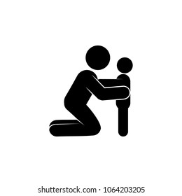 the parent holds the child icon. Element of children illustration. Premium quality graphic design icon. Signs and symbols collection icon for websites, web design, mobile app on white background