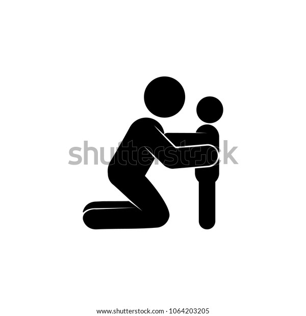 Parent Holds Child Icon Element Children Stock Vector Royalty Free