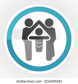 
Parent icon becomes home for child in warmth family love heart concept vector