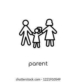 parent icon. Trendy modern flat linear vector parent icon on white background from thin line family relations collection, editable outline stroke vector illustration