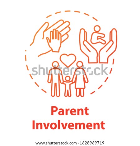 Parent involvement concept icon. Positive environment for kids. Love and care for children. Family encouragement idea thin line illustration. Vector isolated outline RGB color drawing. Editable stroke