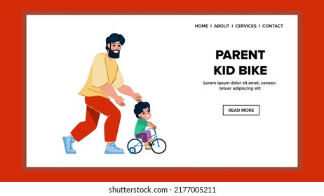 vector de bici de niño principal. bicicleta para niños, paseo para padres, hijo feliz de papá, niño activo aprende padre niño niño niño niño niño niño niño niño niño niño niño niño niño niño web de dibujos animados