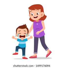 parent with kid child cry illustration