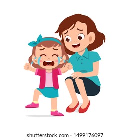 parent with kid child cry illustration