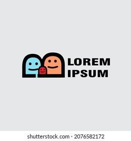 parent logo vector, bright color family logo