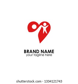 Parent love their children vector logo