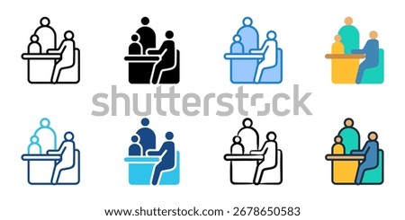 Parent meeting icon set multiple style collection 
