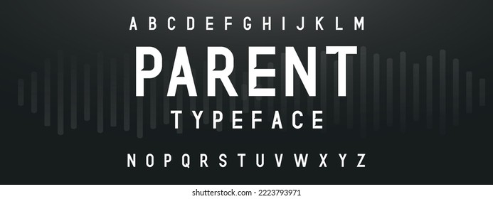 PARENT Modern Bold Font. Regular Italic Number Typography urban style alphabet fonts for fashion, sport, technology, digital, movie, logo design, vector illustration