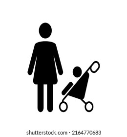 parent mother and baby sitting in stroller