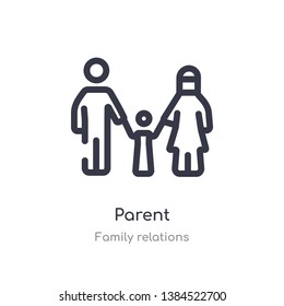 parent outline icon. isolated line vector illustration from family relations collection. editable thin stroke parent icon on white background