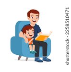 parent read book to kid and feel happy