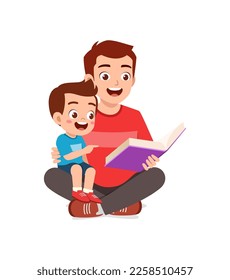 parent read book to kid and feel happy