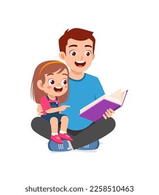 parent read book to kid and feel happy