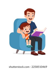 parent read book to kid and feel happy