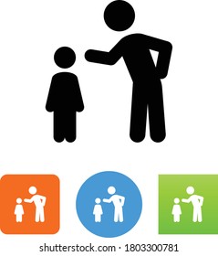 Parent Scolding Disobedient Child Vector Icon