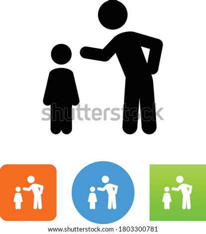 Parent Scolding Disobedient Child Vector Icon