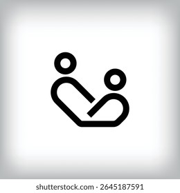 Parent sign logo. Unique design identity. Geometric linear logo template.