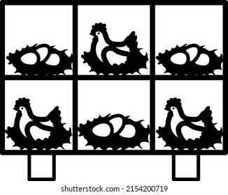 Parent Stock Layer Breeder vector icon design, Poultry farming symbol, Meat or Eggs Production Sign, Protein and farmyard equipment stock illustration, chicken coop nesting boxes Concept