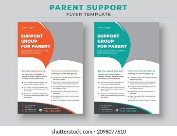 Parent Support Flyer Template, Support Group For Parent Flyer