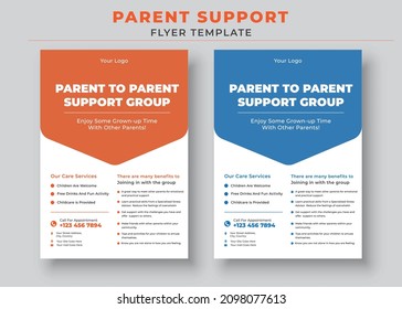 Parent Support Flyer Template, Support Group For Parent Flyer