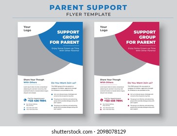 Parent Support Flyer Template, Support Group for Parent Flyer