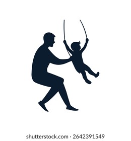 Parent Swinging Child Between Arms Silhouette