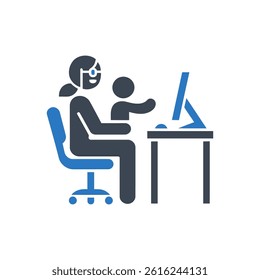 Parent Technology Workspace Icon On White Background