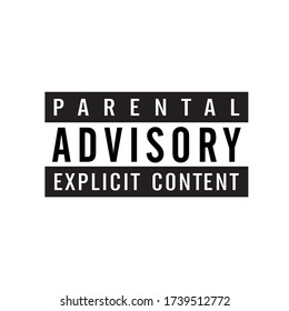 Asesoría parental Atención explícita de contenido señalización de cartel vectorial o diseño de moda de camiseta