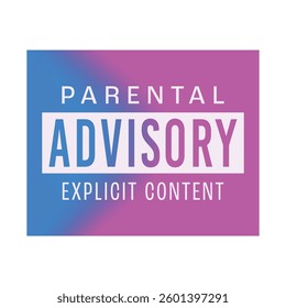 Parental Advisory Label with Neon Gradient