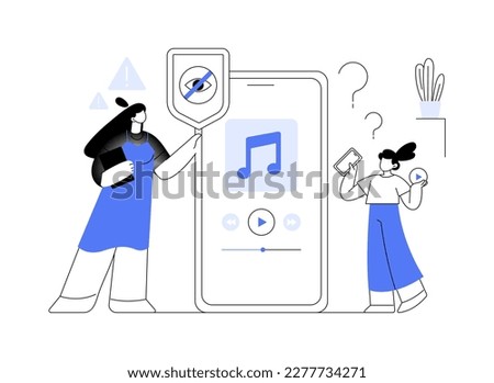 Parental advisory music abstract concept vector illustration. Parental control, explicit adult content, advisory warning label, PAL notice, music not suitable for children abstract metaphor.