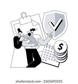 Parental allowance abstract concept vector illustration. Parental leave, home with child, seeking work, payment for mother, maternity capital, single mom, pocket money, alimony abstract metaphor.