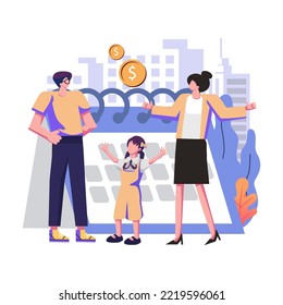 Parental allowance flat style illustration design