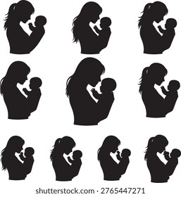 Parental bond captured in a minimalist design perfect for heartwarming Mother’s Day greetings and family wellness campaigns.