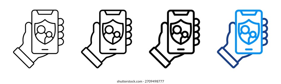 Parental Control Icon Different Outline Collection Set