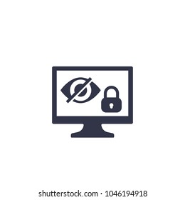 Parental control icon with eye and lock