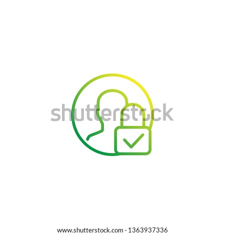 Parental control icon, linear vector