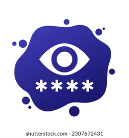 Parental control icon with password and eye