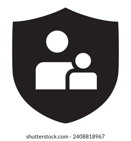 Icono de control parental Símbolo de diseño Ilustración.vector. Pasos 10
