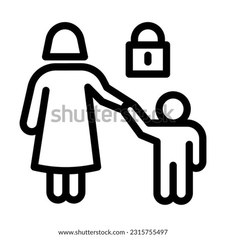 parental control line icon illustration vector graphic