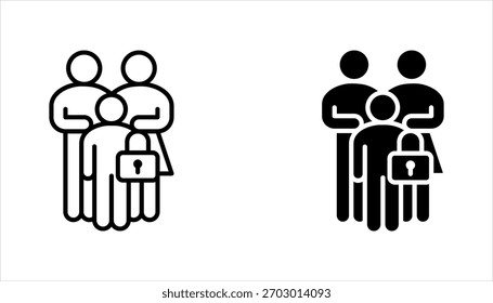 Conjunto de iconos de línea de control parental, Ilustración vectorial sobre fondo blanco