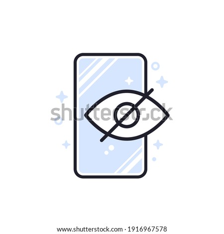 Parental control, mobile content access vector illustration