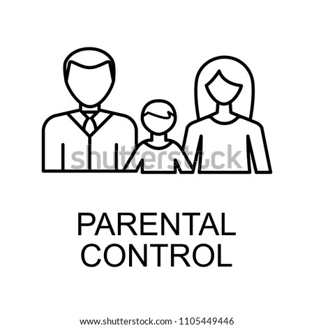 parental control outline icon. Element of data protection icon with name for mobile concept and web apps. Thin line parental control icon can be used for web and mobile on white background