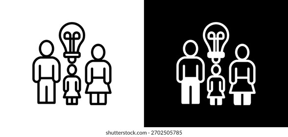 Ícone de Orientação para os Pais - Ilustração de vetor misturada na linha