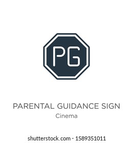Parental guidance sign icon vector. Trendy flat parental guidance sign icon from cinema collection isolated on white background. Vector illustration can be used for web and mobile graphic design, 